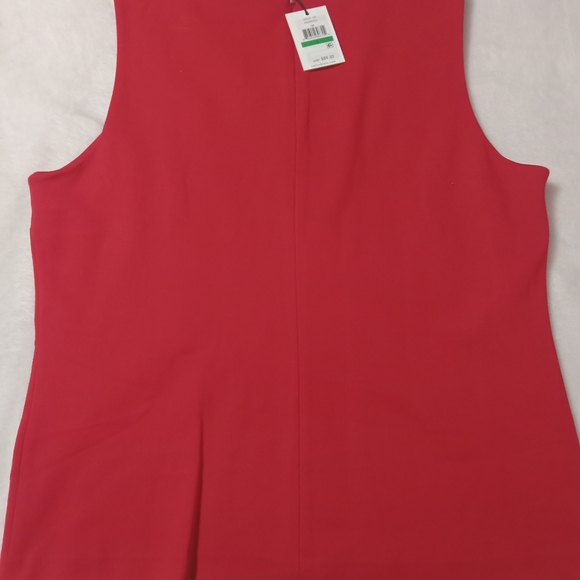 Red Sleeveless Calvin Klein Studded Top - Picture 5 of 5